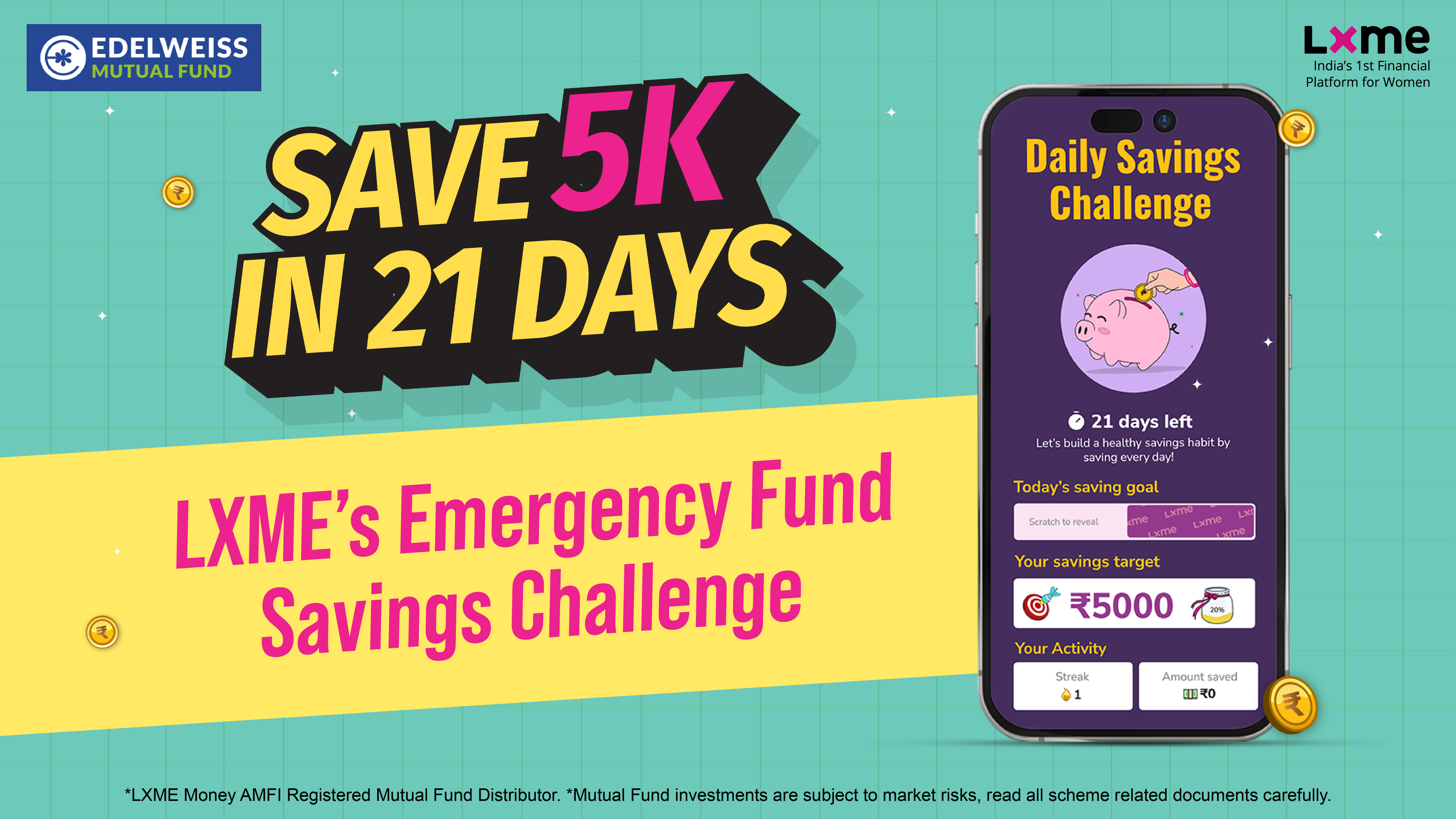 Join the Emergency Fund Savings Challenge on Lxme’s app